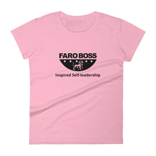 Load image into Gallery viewer, FaroBoss Half logo: Inspired Self-leadership - Women&#39;s short sleeve t-shirt