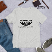 Load image into Gallery viewer, FaroBoss Half logo: Inspired Self-leadership - Short-Sleeve Unisex T-Shirt