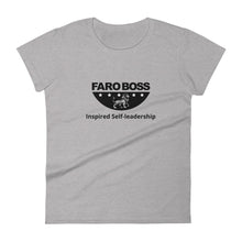 Load image into Gallery viewer, FaroBoss Half logo: Inspired Self-leadership - Women&#39;s short sleeve t-shirt