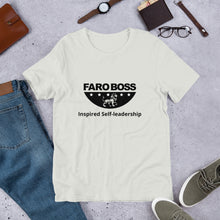 Load image into Gallery viewer, FaroBoss Half logo: Inspired Self-leadership - Short-Sleeve Unisex T-Shirt