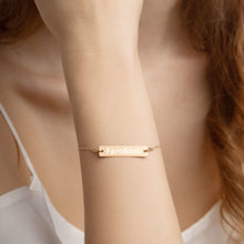 Load image into Gallery viewer, FaroBoss Lady - Engraved Silver Bar Chain Bracelet