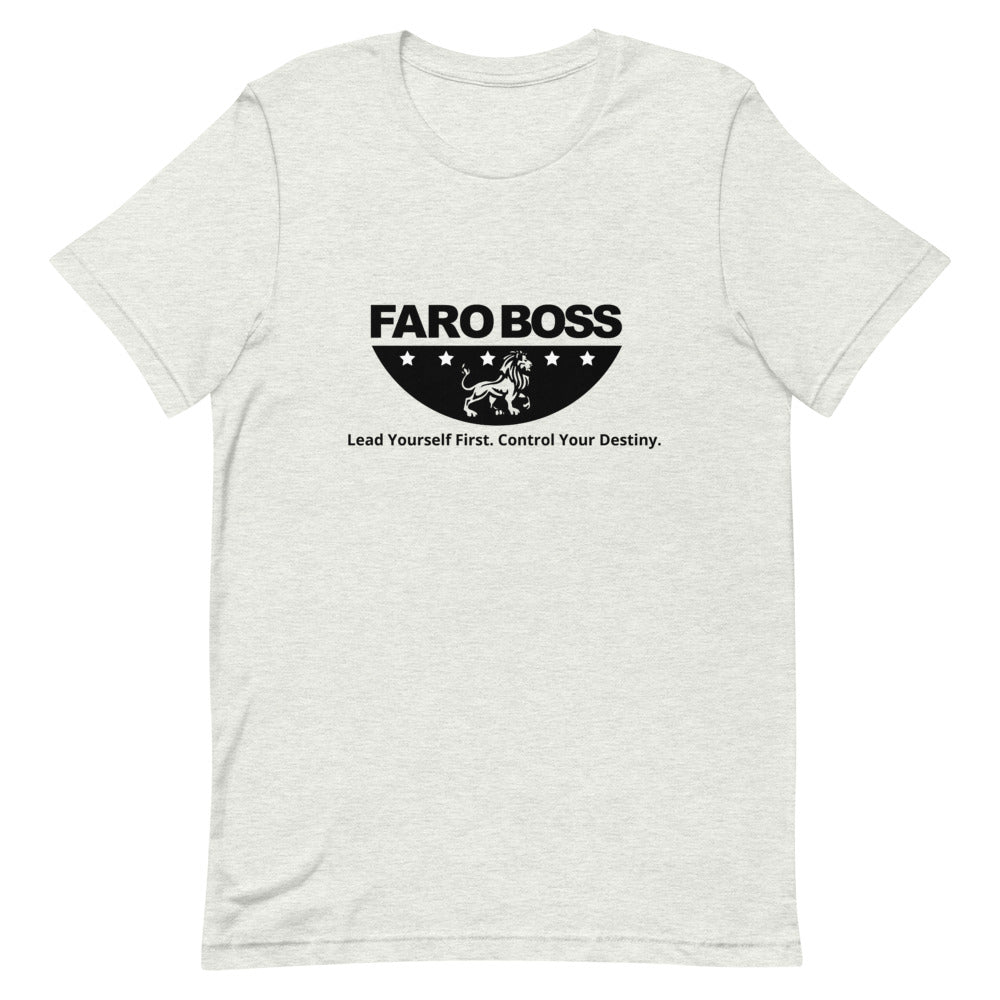 FaroBoss Half logo: Lead Yourself First - Short-Sleeve Unisex T-Shirt