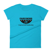 Load image into Gallery viewer, FaroBoss Half logo: Inspired Self-leadership - Women&#39;s short sleeve t-shirt