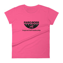Load image into Gallery viewer, FaroBoss Half logo: Inspired Self-leadership - Women&#39;s short sleeve t-shirt