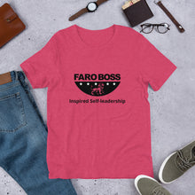 Load image into Gallery viewer, FaroBoss Half logo: Inspired Self-leadership - Short-Sleeve Unisex T-Shirt