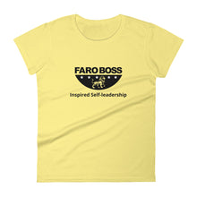 Load image into Gallery viewer, FaroBoss Half logo: Inspired Self-leadership - Women&#39;s short sleeve t-shirt